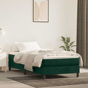 Boxspring sengeramme Mørkegrøn 90x190 cm Fløjl