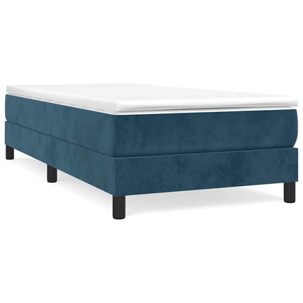 Boxspring sengeramme Mørkeblå 90x190 cm Fløjl