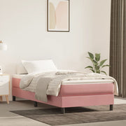 Boxspring sengeramme 90x190 cm fløjl pink