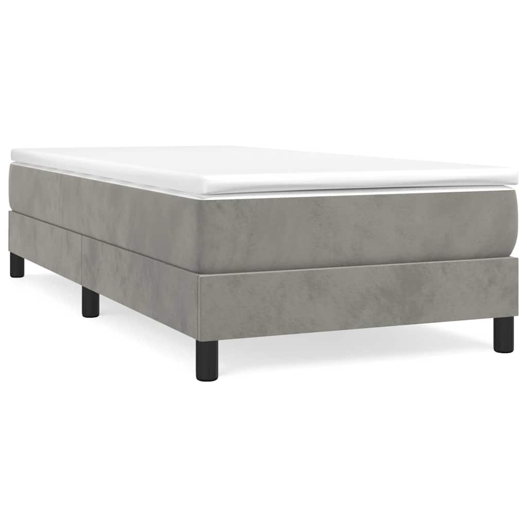 Boxspring sengeramme Lysegrå 90x200 cm Fløjl