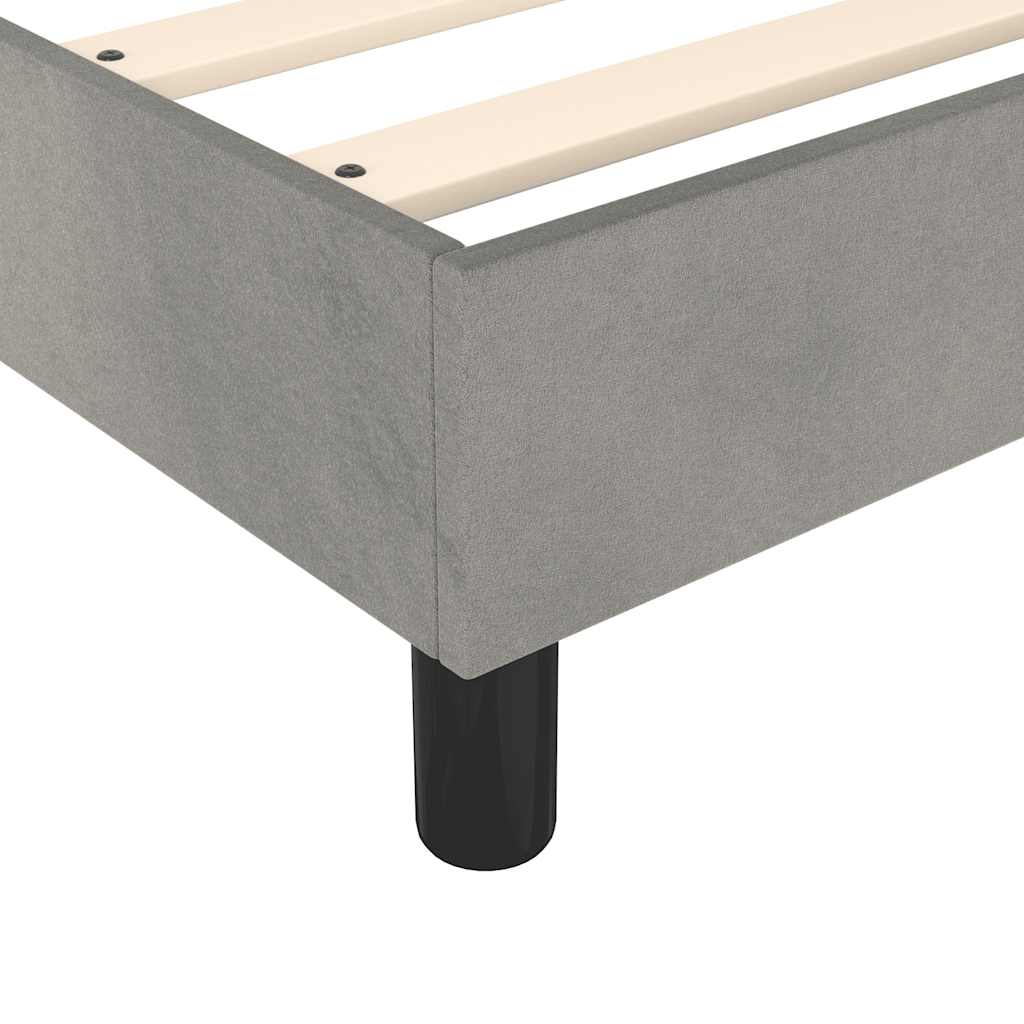 Boxspring sengeramme Lysegrå 90x200 cm Fløjl