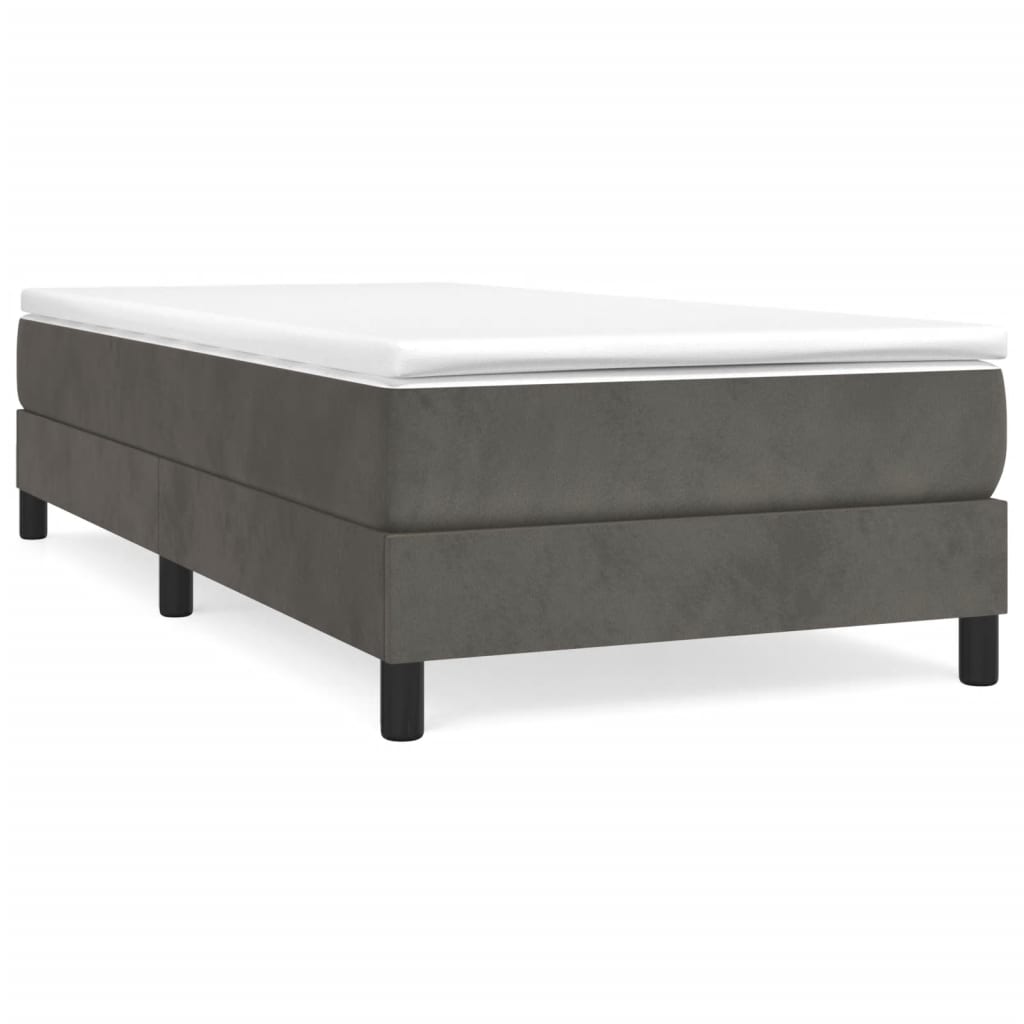 Boxspring sengeramme Mørkegrå 90x200 cm Fløjl