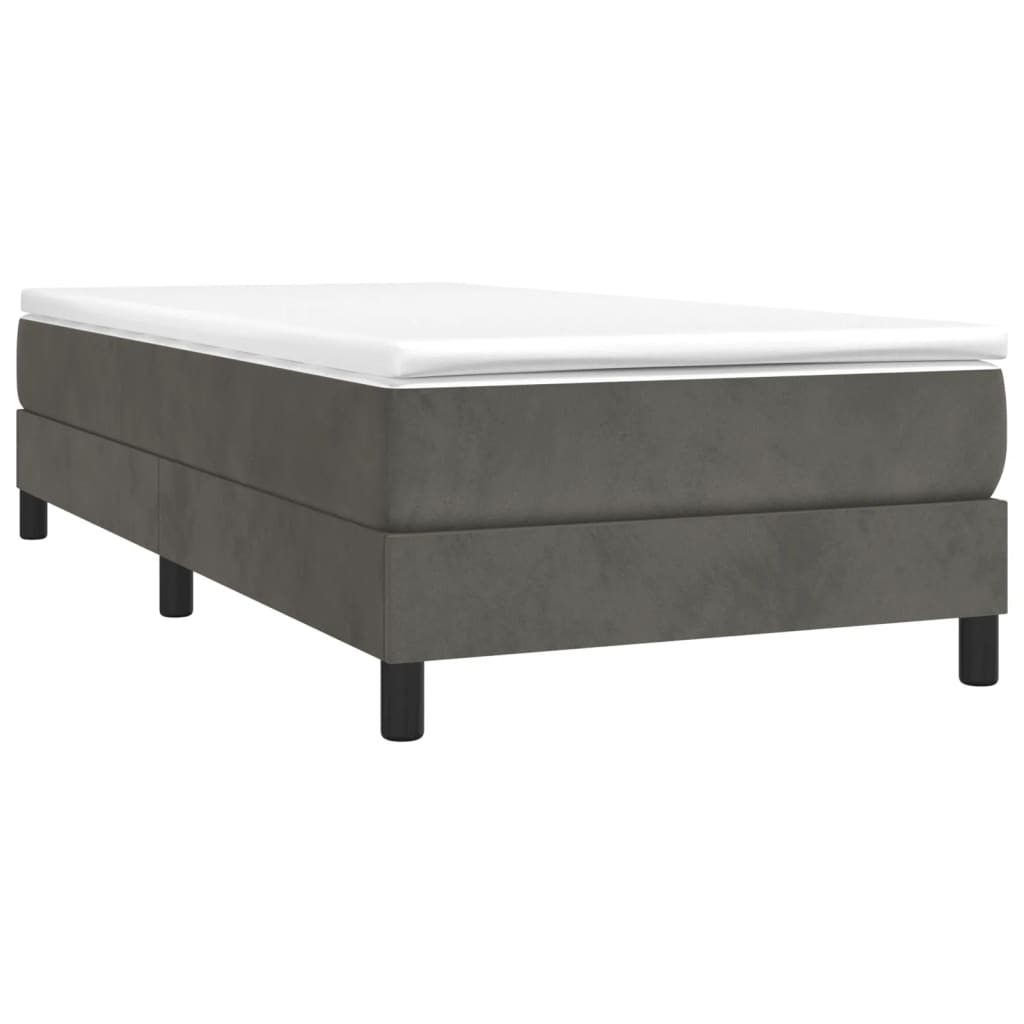 Boxspring sengeramme Mørkegrå 90x200 cm Fløjl
