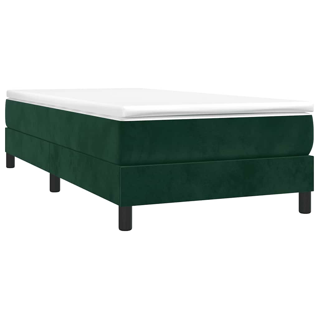 Boxspring sengeramme Mørkegrøn 90x200 cm Fløjl