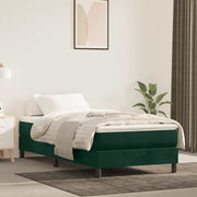 Boxspring sengeramme Mørkegrøn 90x200 cm Fløjl