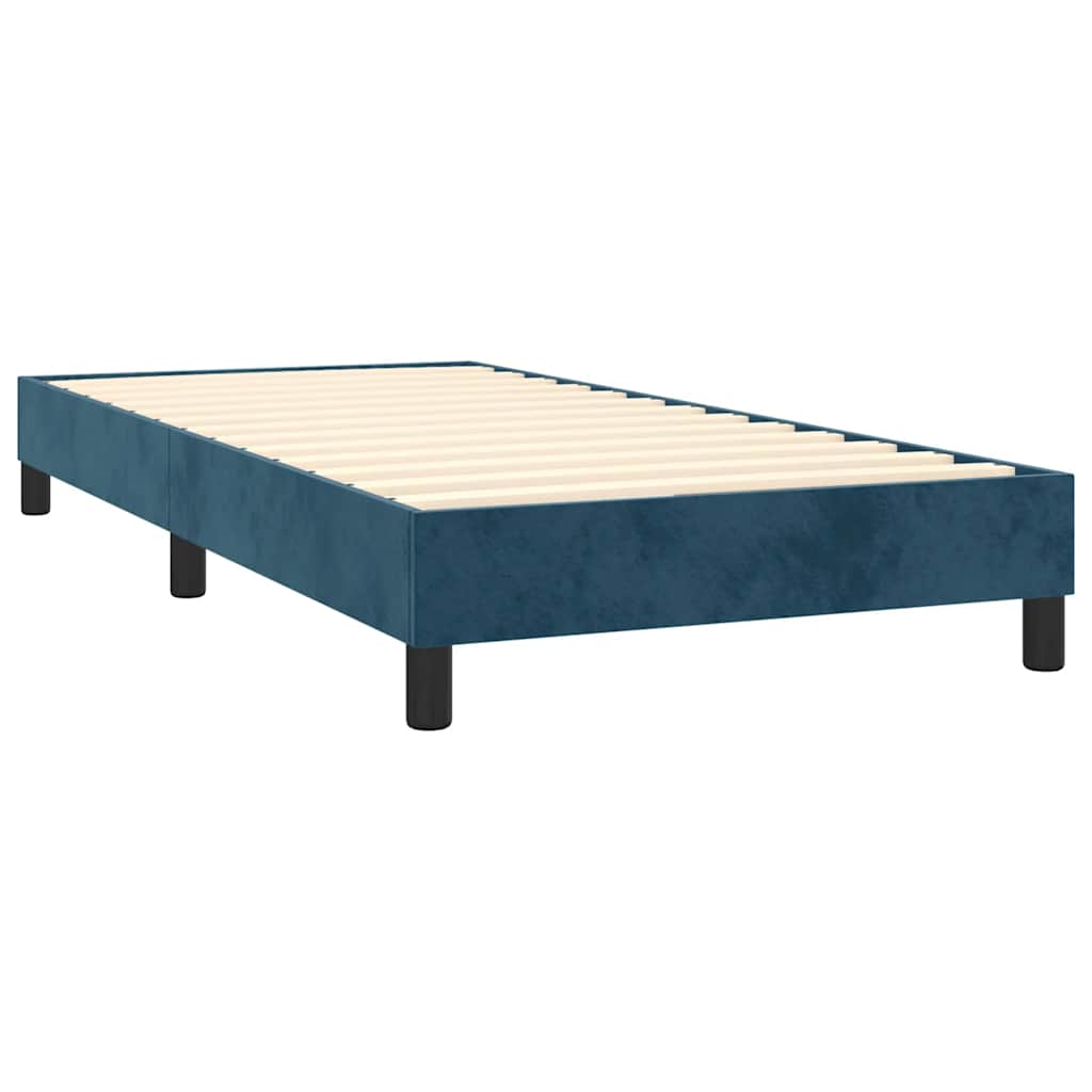 Boxspring sengeramme Mørkeblå 90x200 cm Fløjl