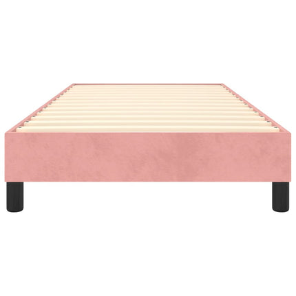 Boxspring sengeramme 90x200 cm fløjl pink