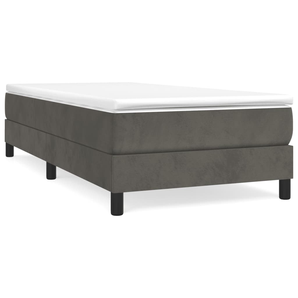 Boxspring sengeramme Mørkegrå 100x200 cm Fløjl