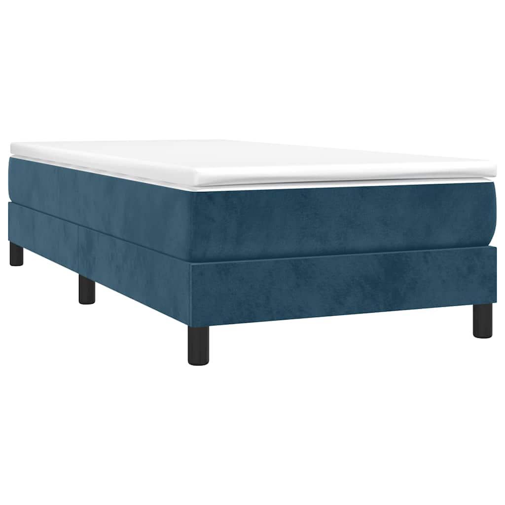Boxspring sengeramme Mørkeblå 100x200 cm Fløjl
