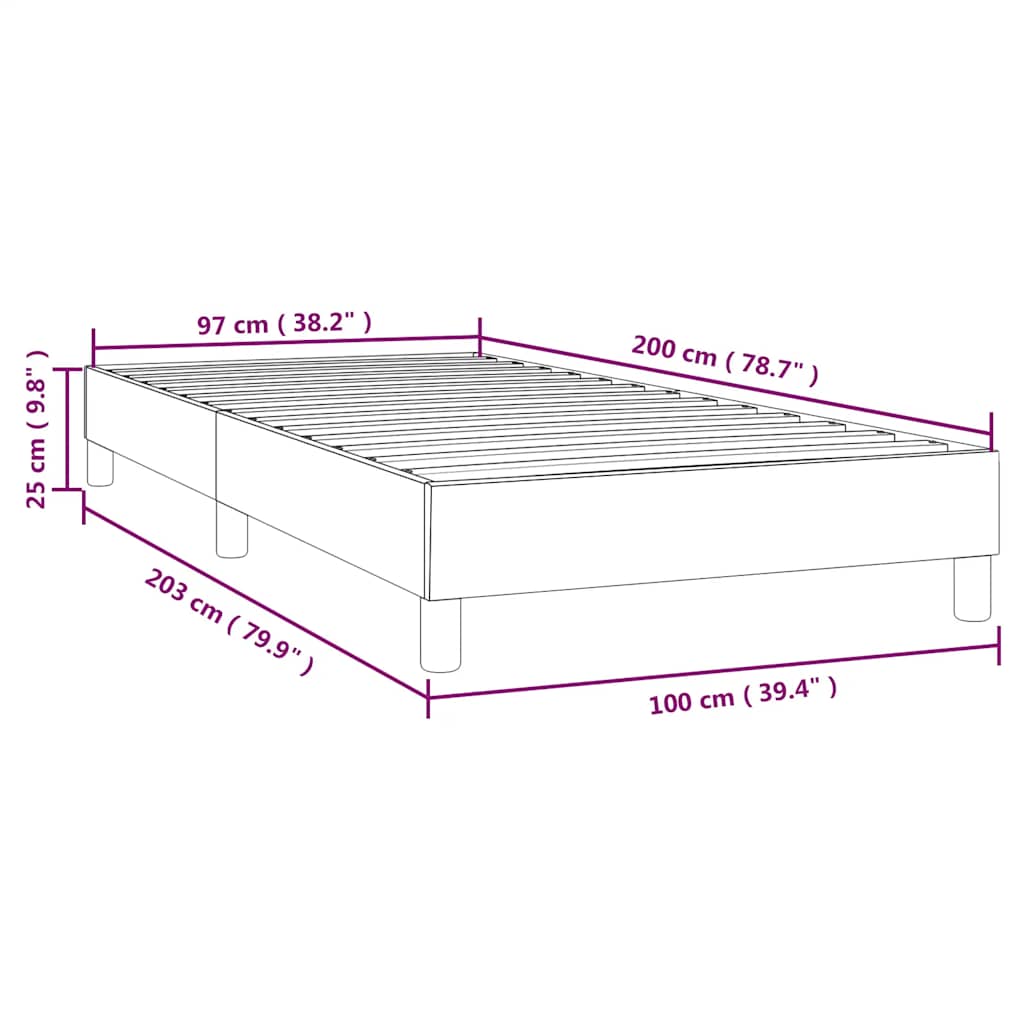 Boxspring sengeramme Mørkeblå 100x200 cm Fløjl