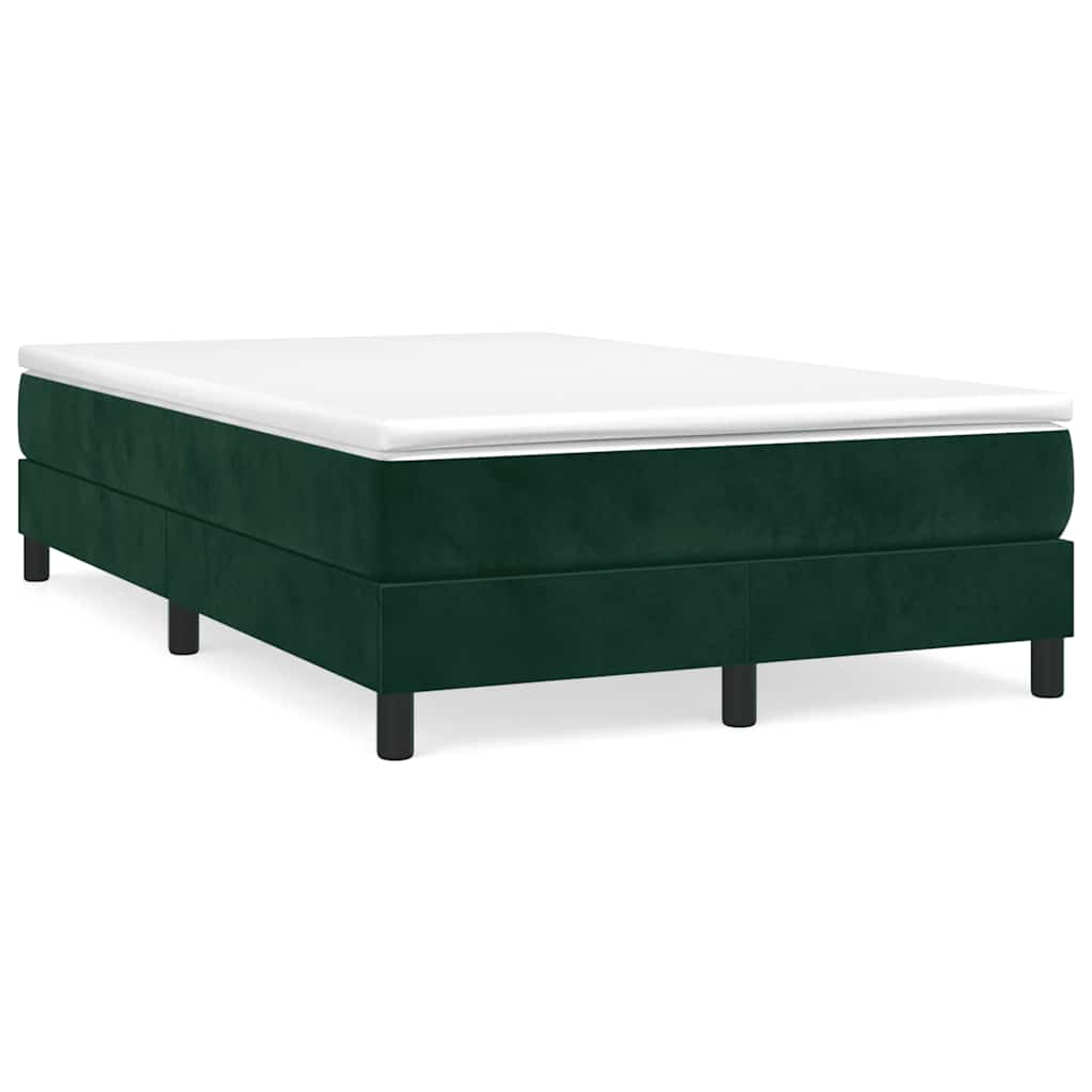 Boxspring sengeramme Mørkegrøn 120x200 cm Fløjl