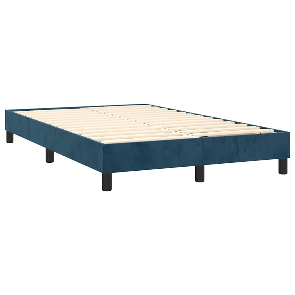 Boxspring sengeramme Mørkeblå 120x200 cm Fløjl