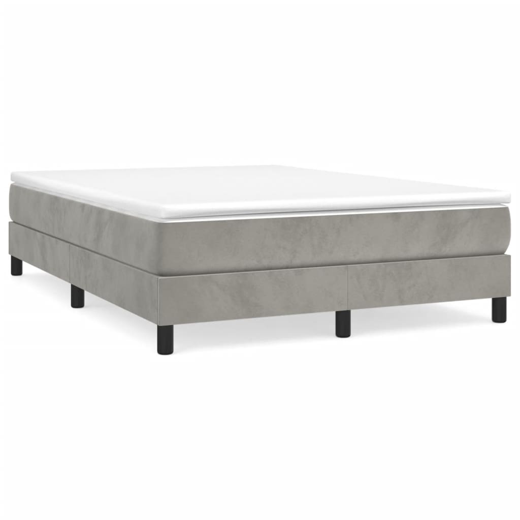 Boxspring sengeramme Lysegrå 140x190 cm Fløjl