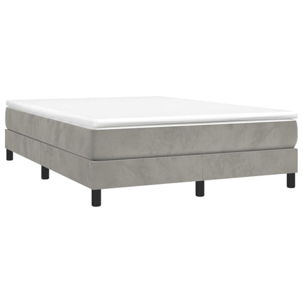 Boxspring sengeramme Lysegrå 140x190 cm Fløjl
