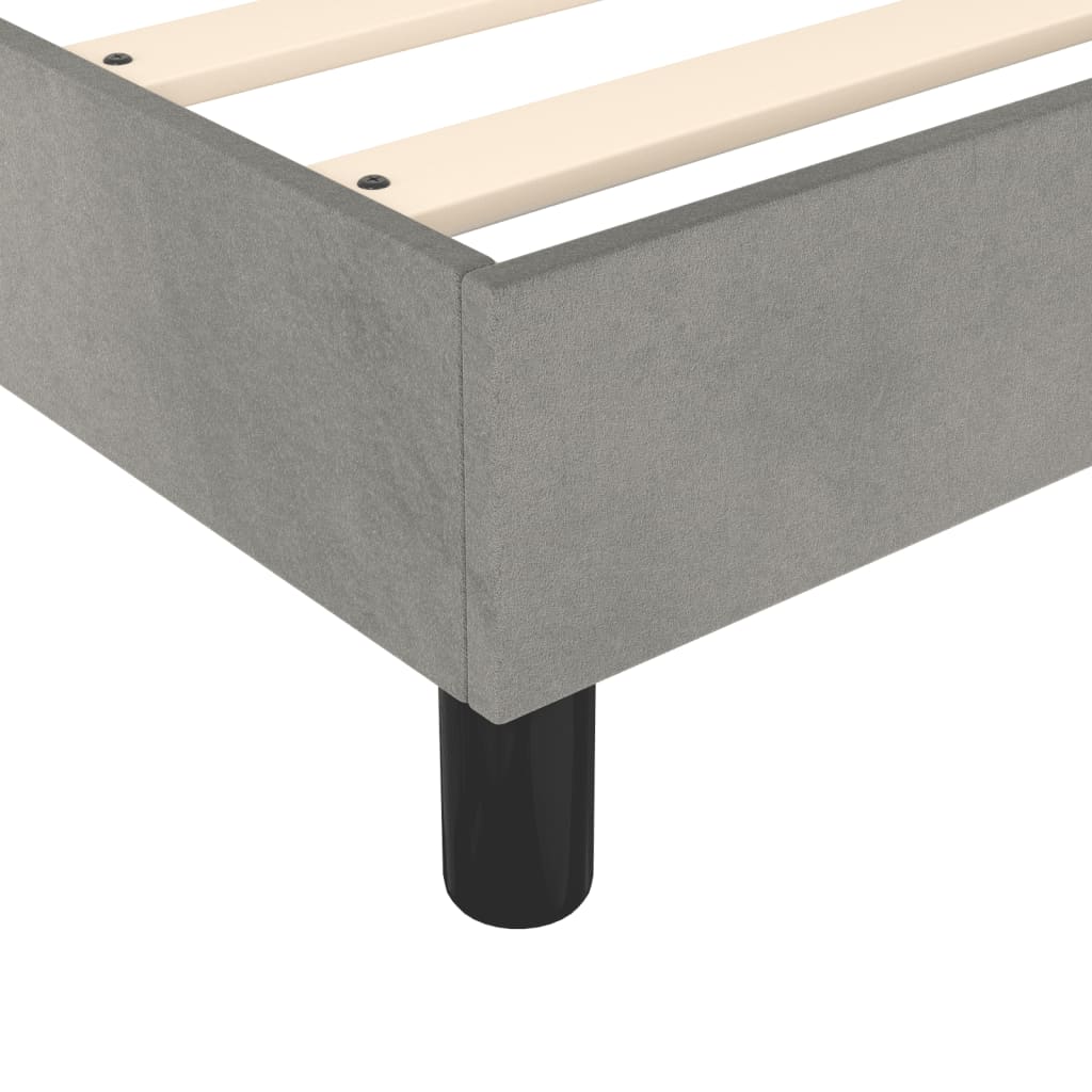 Boxspring sengeramme Lysegrå 140x190 cm Fløjl