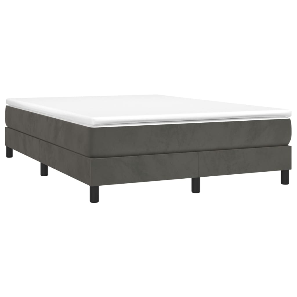 Boxspring sengeramme Mørkegrå 140x190 cm Fløjl