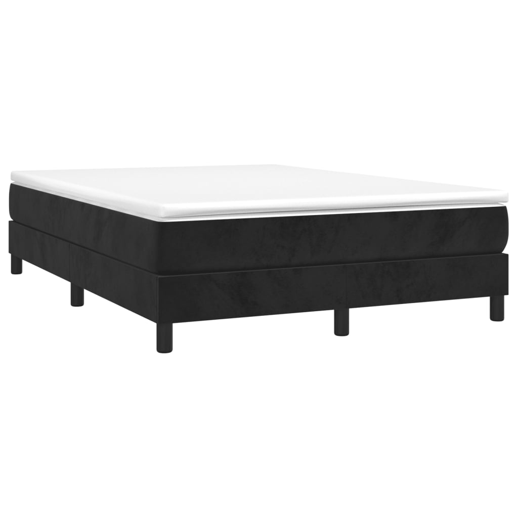 Boxspring sengeramme Sort 140x190 cm Fløjl