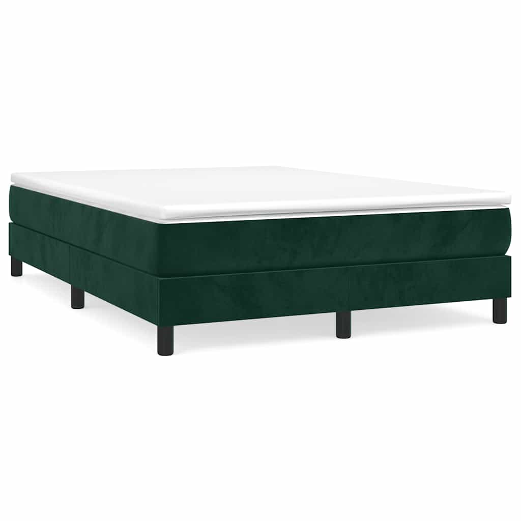 Boxspring sengeramme Mørkegrøn 140x190 cm Fløjl