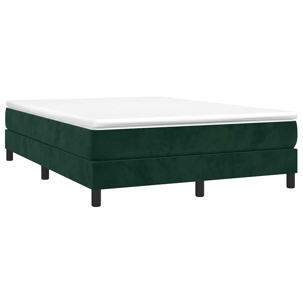 Boxspring sengeramme Mørkegrøn 140x190 cm Fløjl