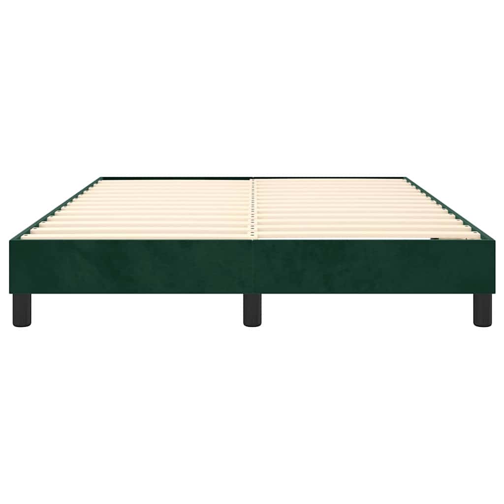Boxspring sengeramme Mørkegrøn 140x190 cm Fløjl
