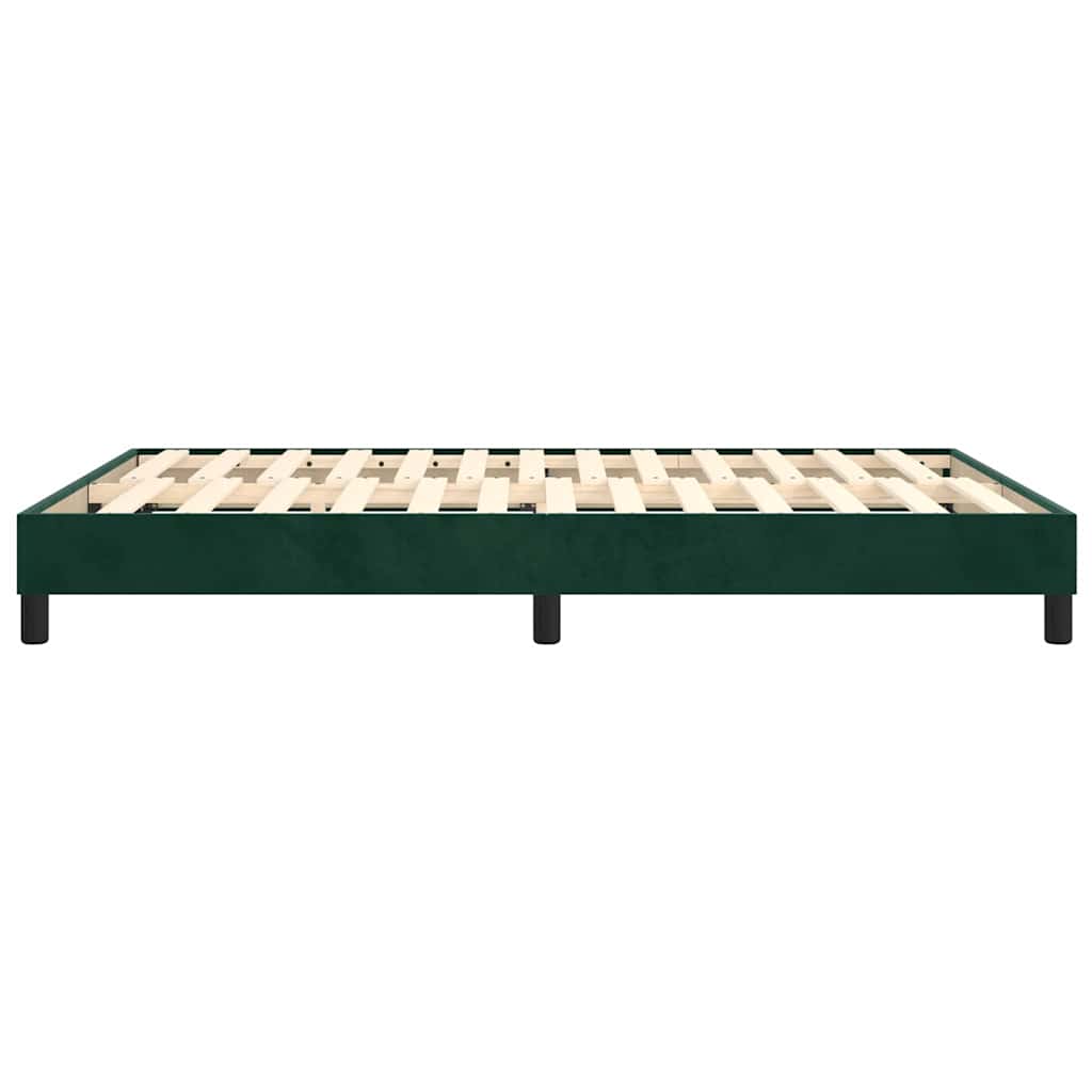 Boxspring sengeramme Mørkegrøn 140x190 cm Fløjl