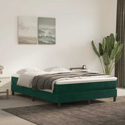 Boxspring sengeramme Mørkegrøn 140x190 cm Fløjl