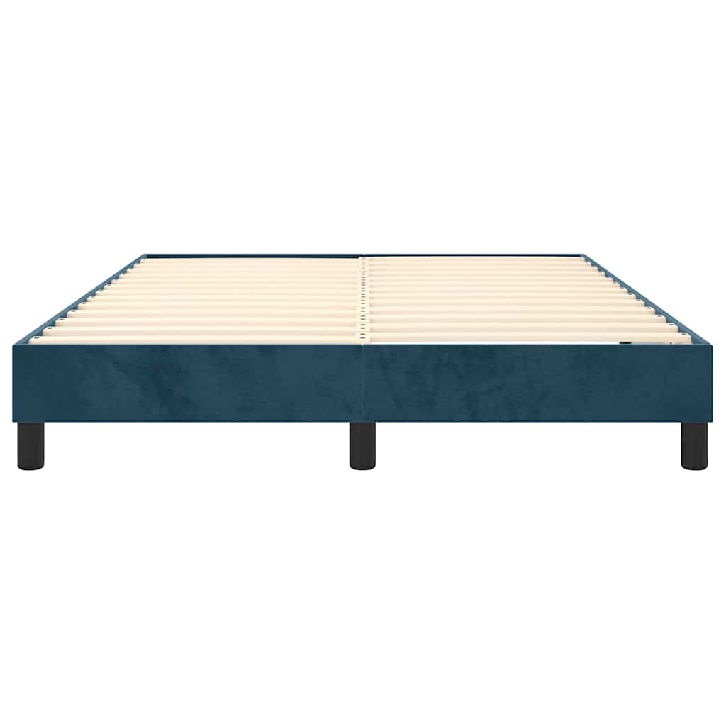 Boxspring sengeramme Mørkeblå 140x190 cm Fløjl