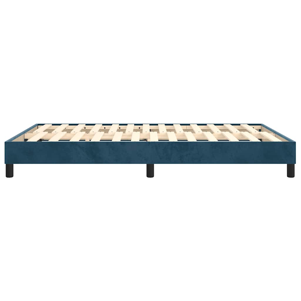 Boxspring sengeramme Mørkeblå 140x190 cm Fløjl