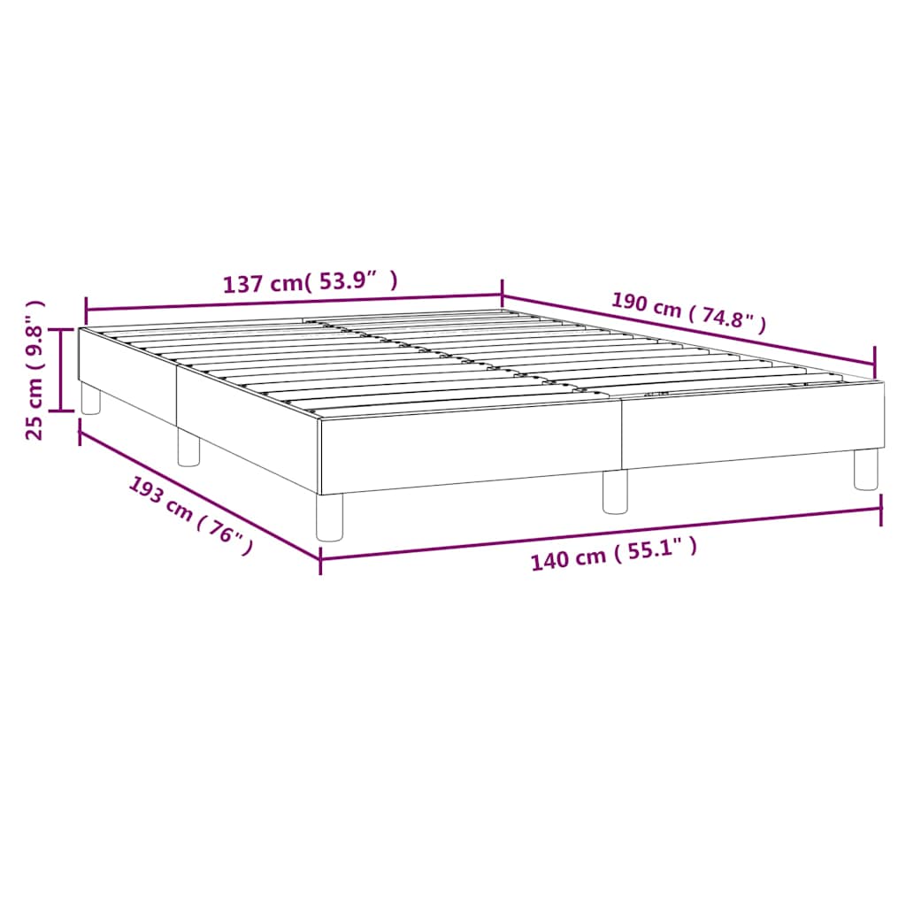 Boxspring sengeramme Mørkeblå 140x190 cm Fløjl