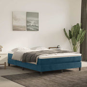 Boxspring sengeramme Mørkeblå 140x190 cm Fløjl