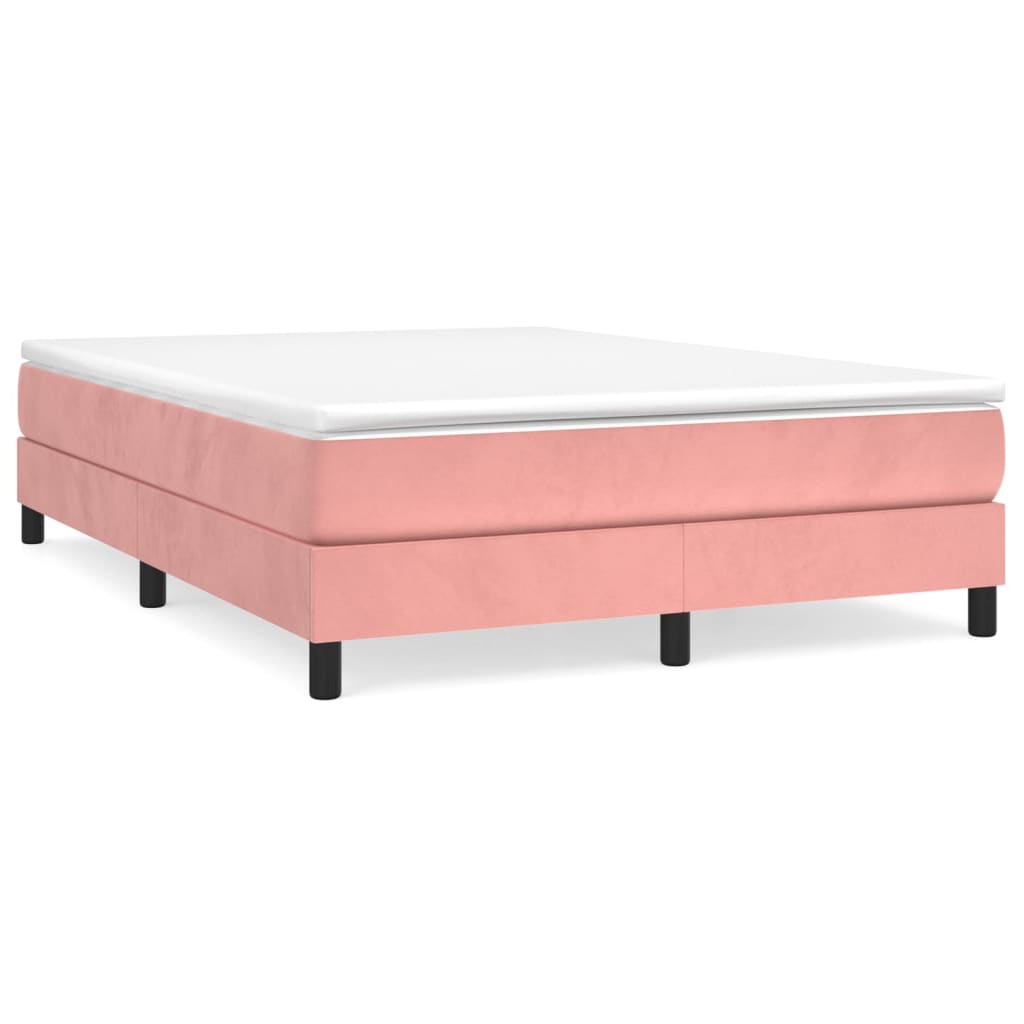 Boxspring sengeramme 140x190 cm fløjl pink