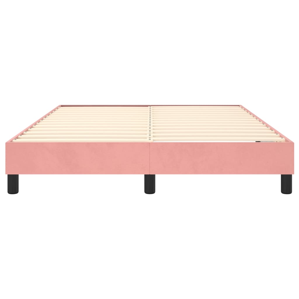 Boxspring sengeramme 140x190 cm fløjl pink