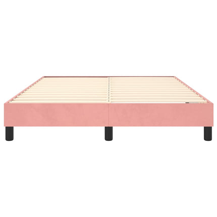 Boxspring sengeramme 140x190 cm fløjl pink
