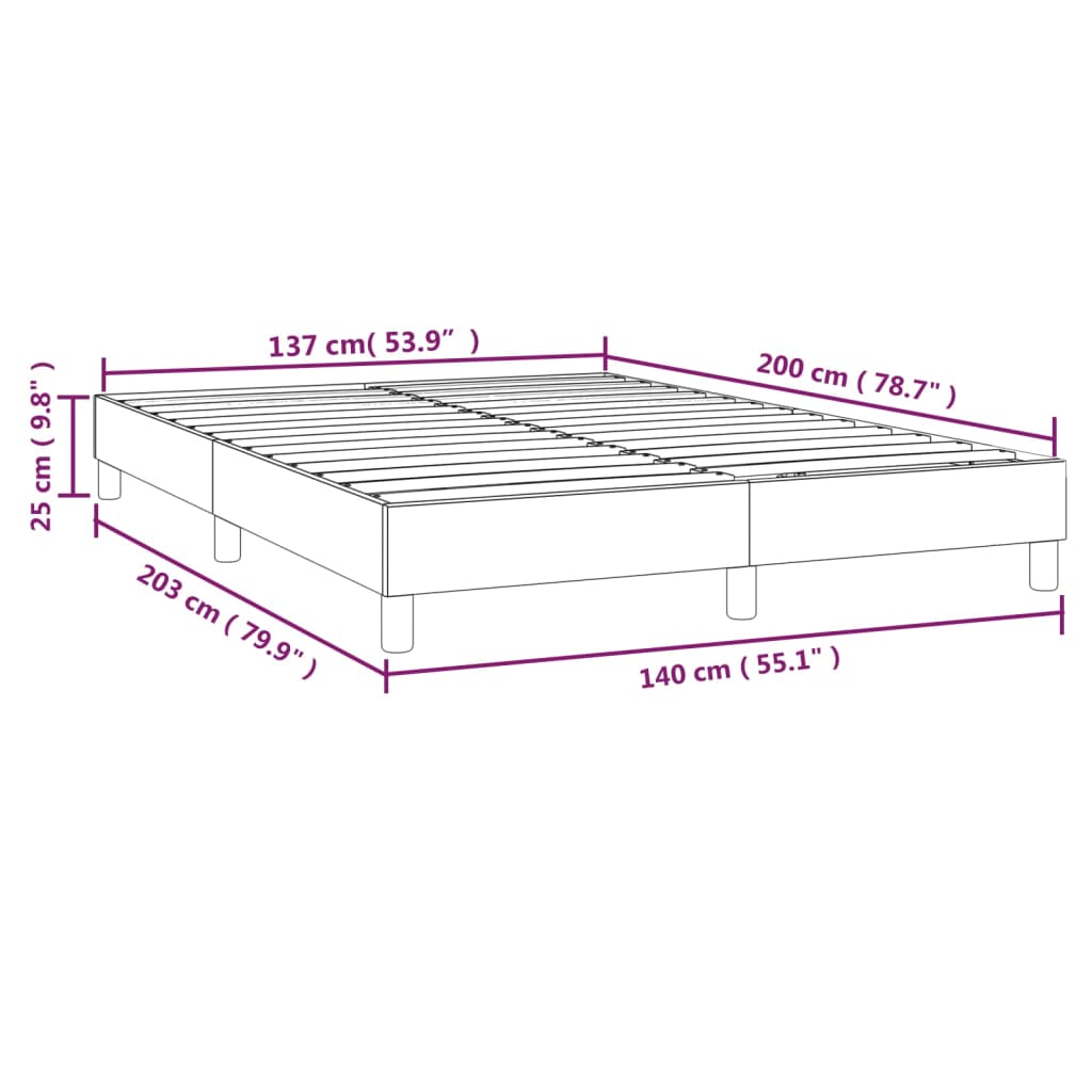 Boxspring sengeramme Lysegrå 140x200 cm Fløjl