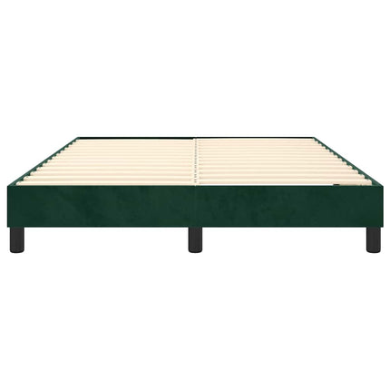 Boxspring sengeramme Mørkegrøn 140x200 cm Fløjl