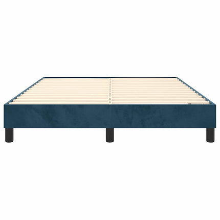 Boxspring sengeramme Mørkeblå 140x200 cm Fløjl