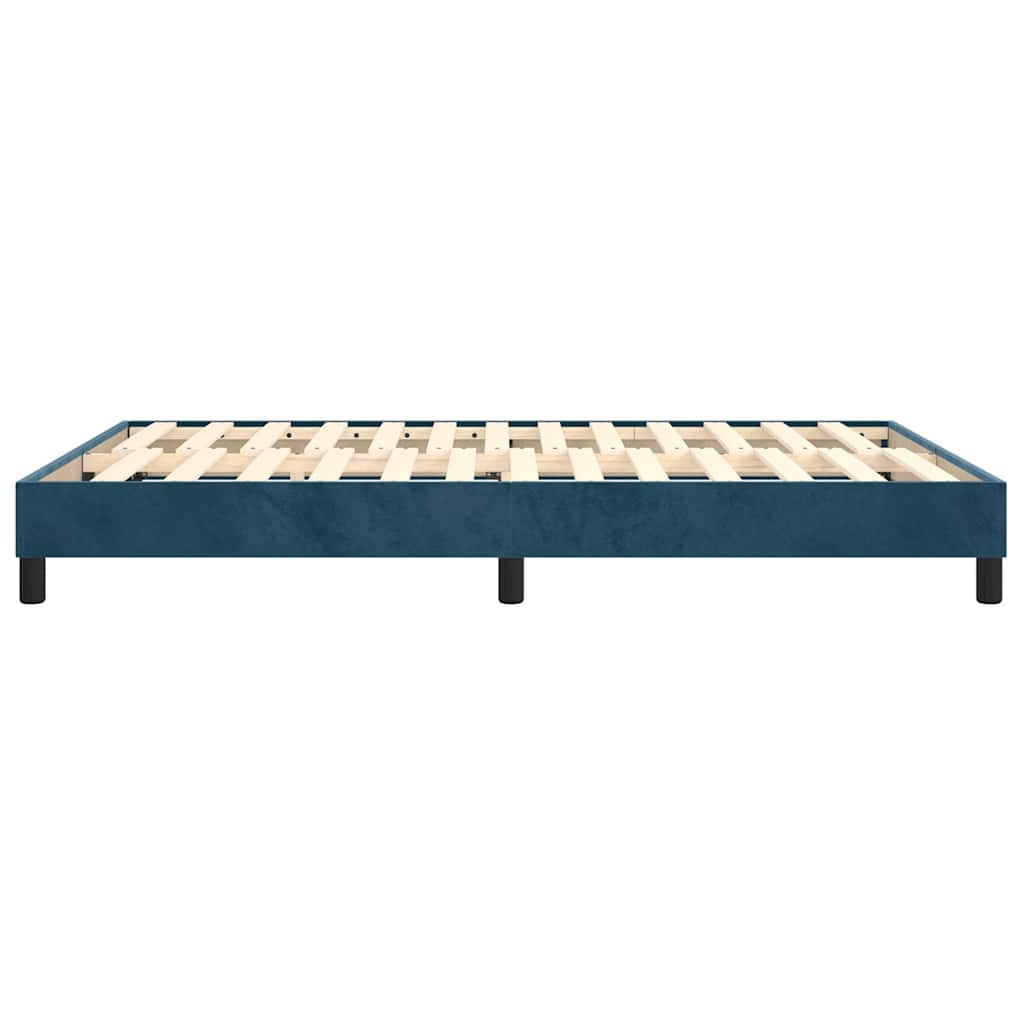 Boxspring sengeramme Mørkeblå 140x200 cm Fløjl