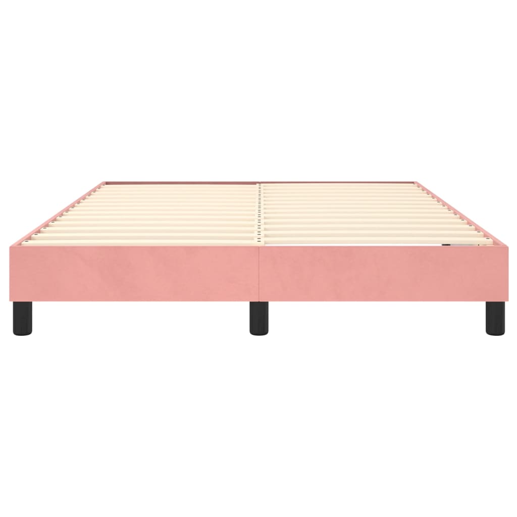 Boxspring sengeramme 140x200 cm fløjl pink