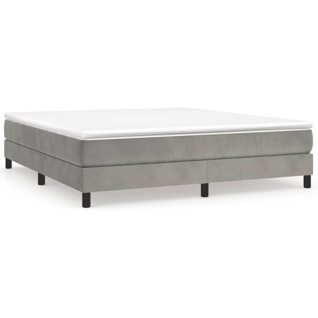 Boxspring sengeramme Lysegrå 160x200 cm Fløjl