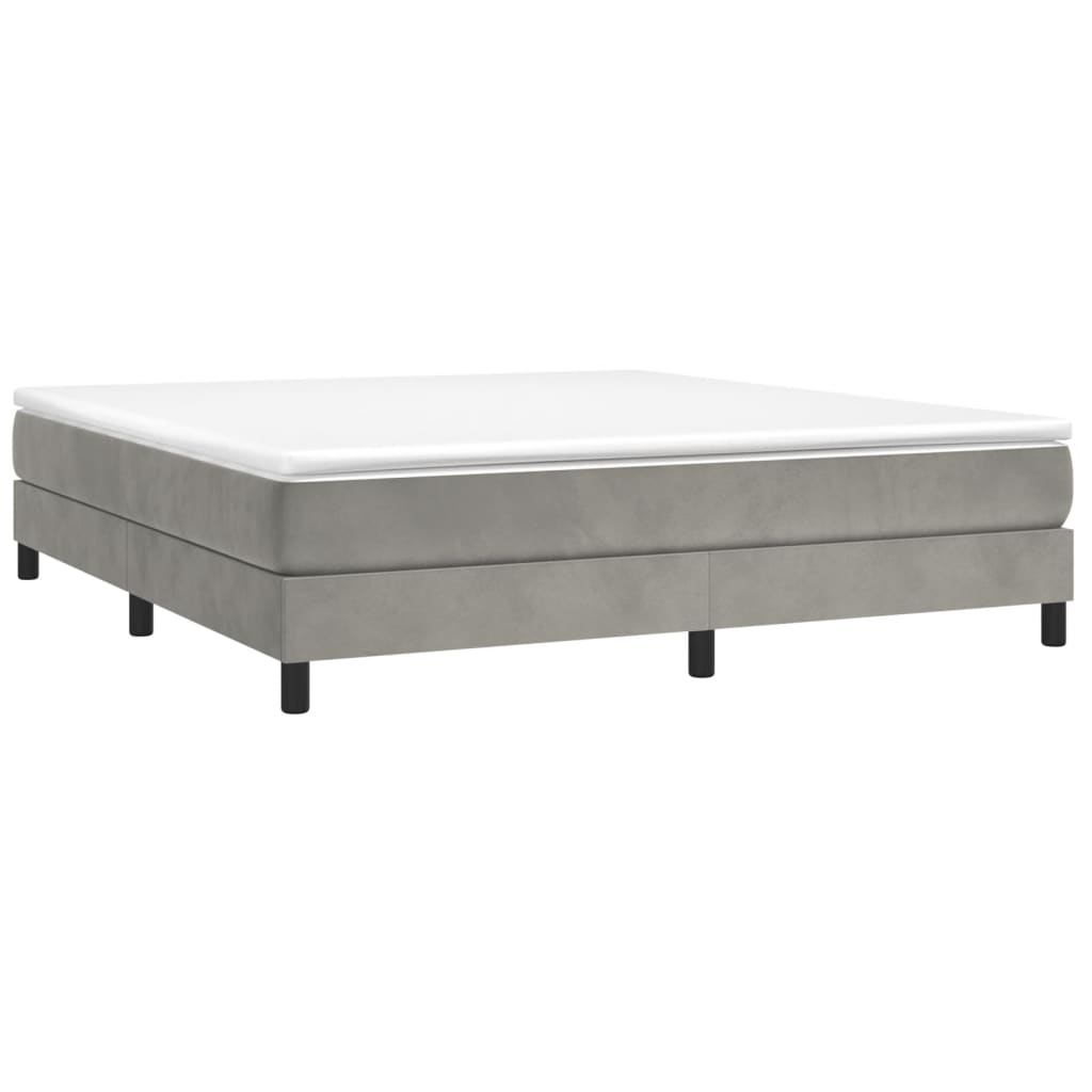 Boxspring sengeramme Lysegrå 160x200 cm Fløjl