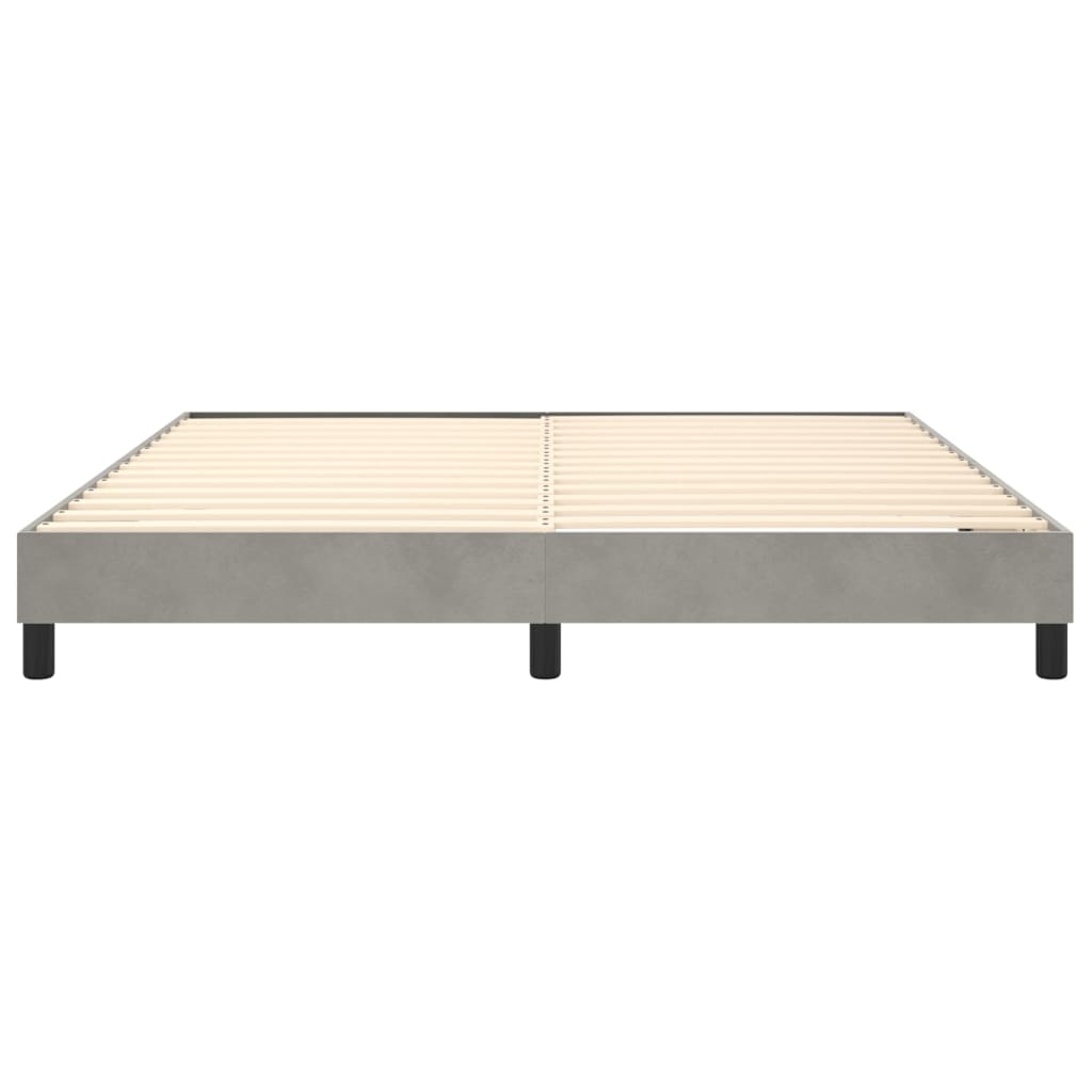 Boxspring sengeramme Lysegrå 160x200 cm Fløjl