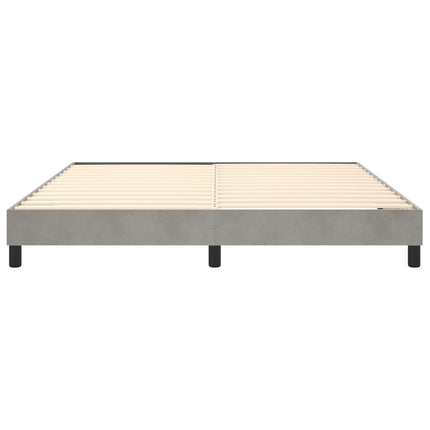 Boxspring sengeramme Lysegrå 160x200 cm Fløjl