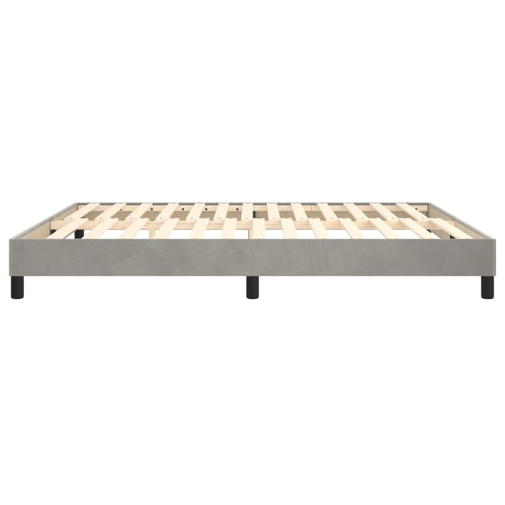 Boxspring sengeramme Lysegrå 160x200 cm Fløjl