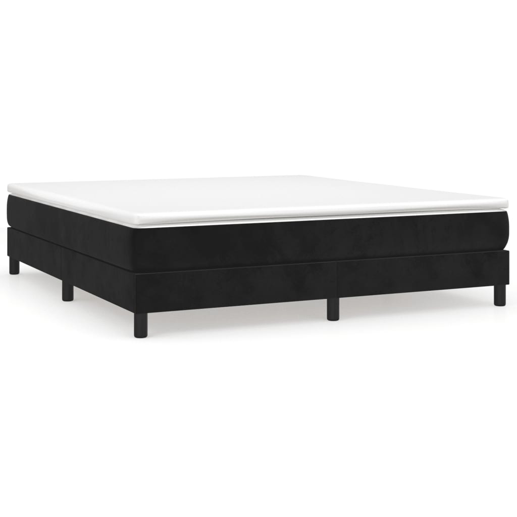 Boxspring sengeramme Sort 160x200 cm Fløjl