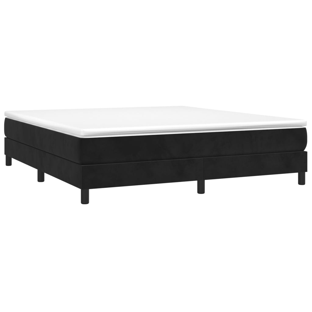 Boxspring sengeramme Sort 160x200 cm Fløjl