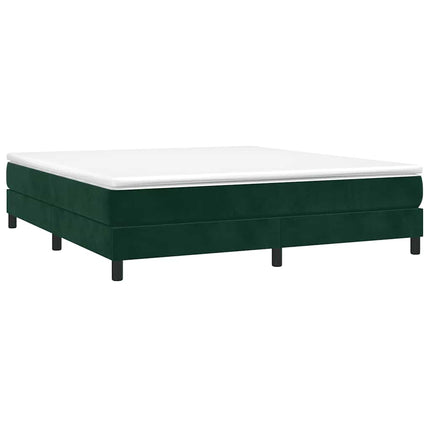 Boxspring sengeramme Mørkegrøn 160x200 cm Fløjl