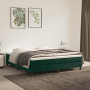 Boxspring sengeramme Mørkegrøn 160x200 cm Fløjl