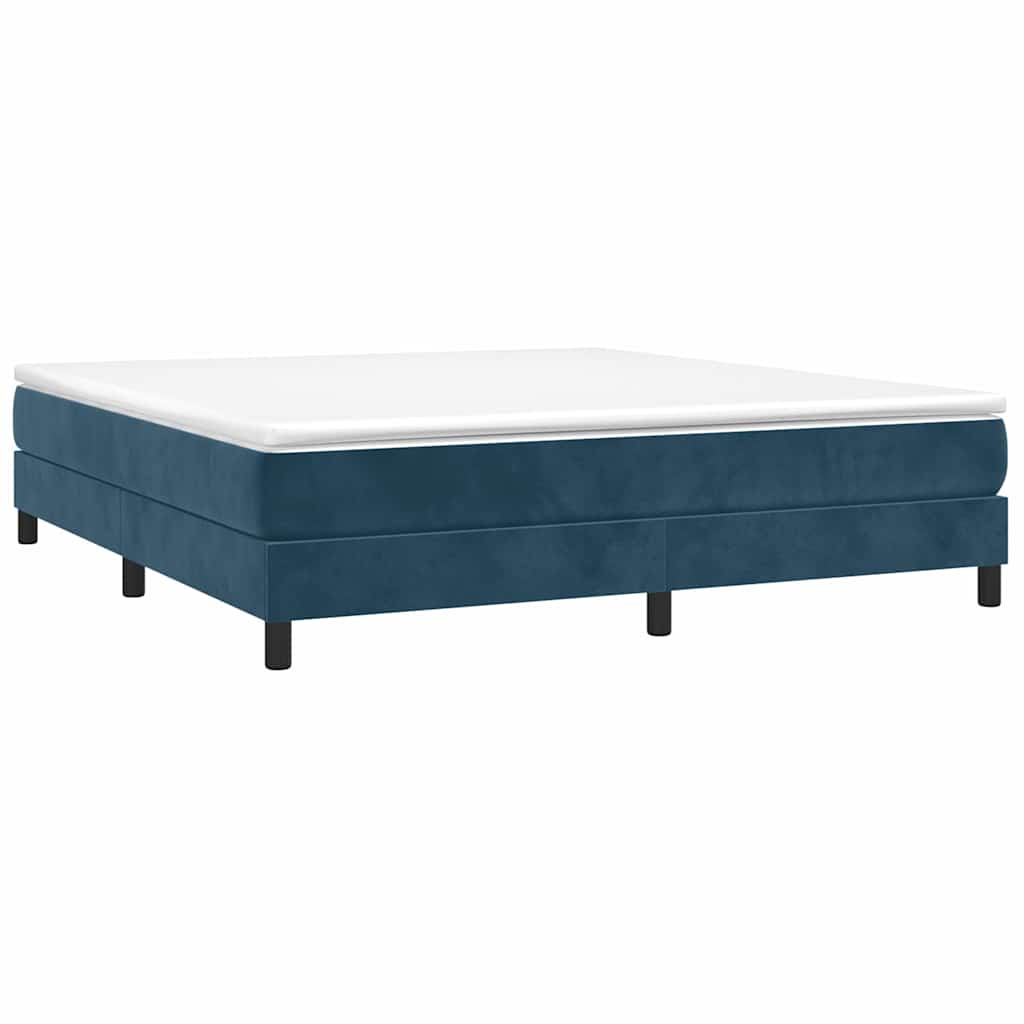 Boxspring sengeramme Mørkeblå 160x200 cm Fløjl