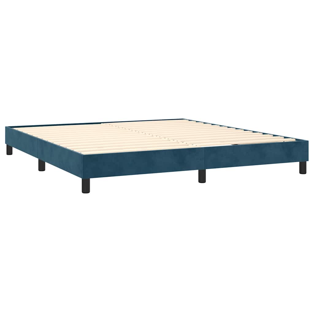 Boxspring sengeramme Mørkeblå 160x200 cm Fløjl