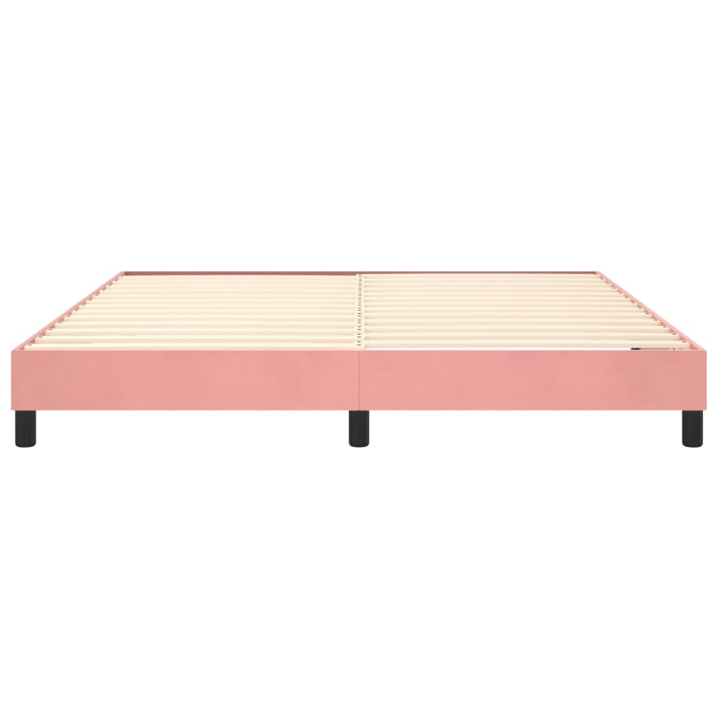 Boxspring sengeramme 160x200 cm fløjl pink